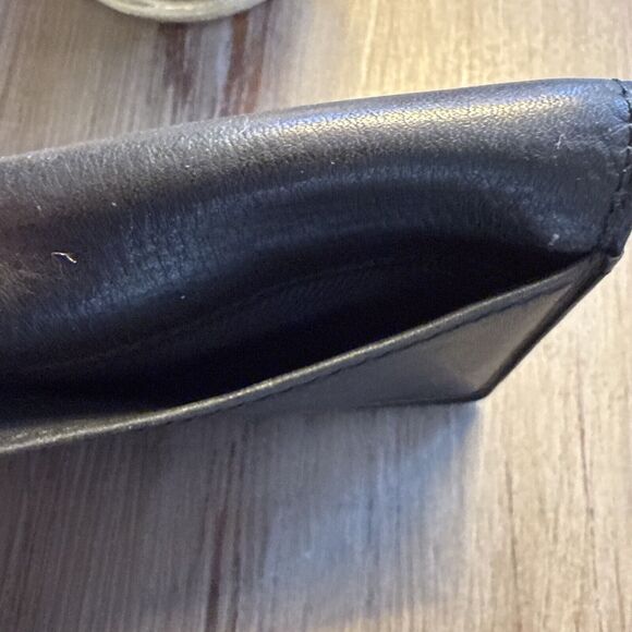 LEXUS Leather Wallet Business Card Holder By Fossil Black Credit Card Holder - Picture 12 of 12